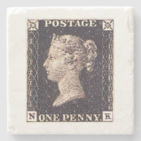 Timbre-poste noir de penny