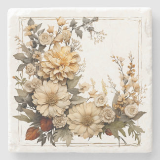 Dessous-de-verre En Pierre Timeless Botanical Neutral Floral