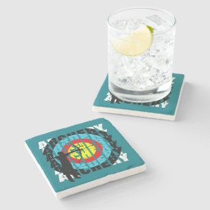 Dessous-de-verre En Pierre Tir à l'arc Sport Typographie Cool Archers Graphi