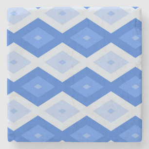 Dessous-de-verre En Pierre Tons de motif de diamant bleu