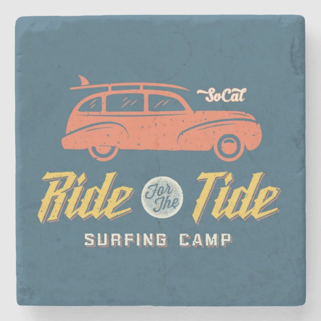 Dessous-de-verre En Pierre Tour de Socal pour la marée (Devant)