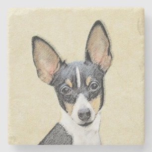 Dessous-de-verre En Pierre Toy Fox Terrier Peinture - Cute Original Chien Art