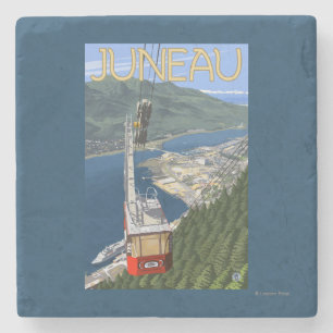 Dessous-de-verre En Pierre Tram affiche de Vintage voyage au-dessus de