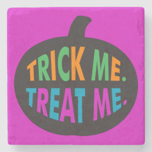Dessous-de-verre En Pierre Trick Me Traite, Halloween Multi-Couleur