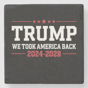 Dessous-de-verre En Pierre Trump 2024 Nous avons repris l'Amérique 47 États-U