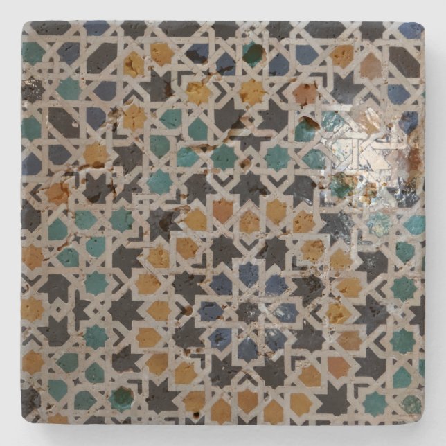 Dessous-de-verre En Pierre Tuile #9 de mur d'Alhambra (Devant)