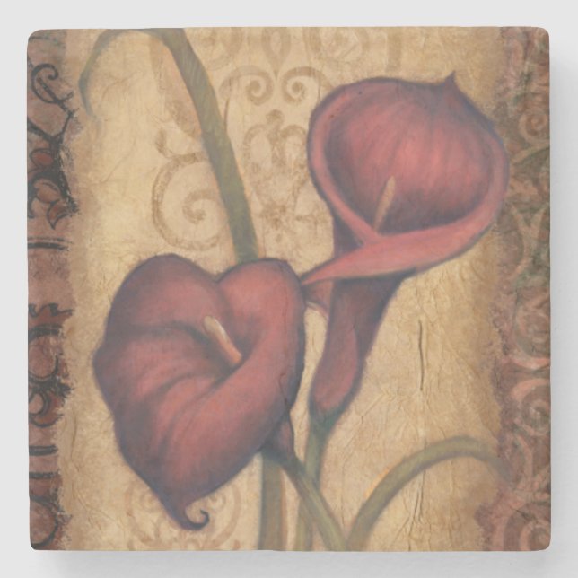 Dessous-de-verre En Pierre Tulipes rouges II (Devant)