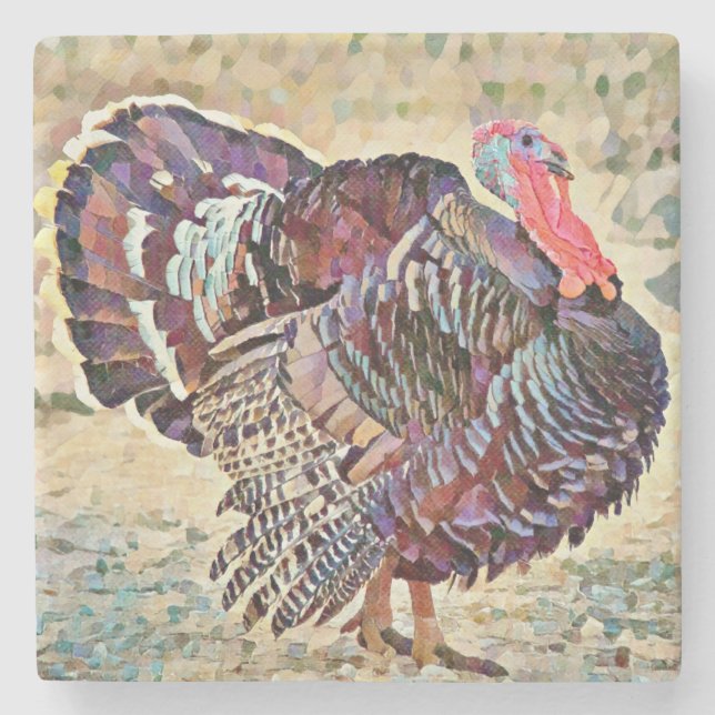 Dessous-de-verre En Pierre Turquie Art Bird Thanksgiving Dessous de verre (Devant)
