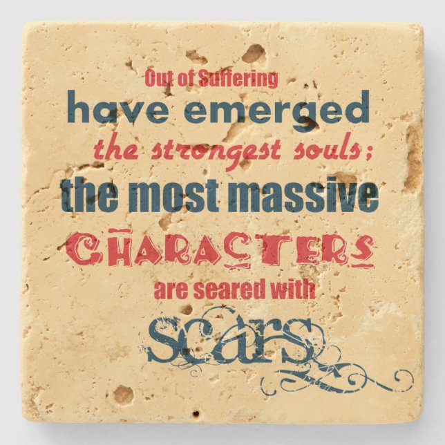 Dessous-de-verre En Pierre Typographie de devis inspirante (Devant)