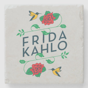 Dessous-de-verre En Pierre Typographie florale de Frida Kahlo  