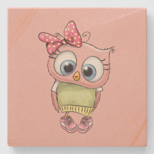 Dessous-de-verre En Pierre Tyrolienne Owl Stone