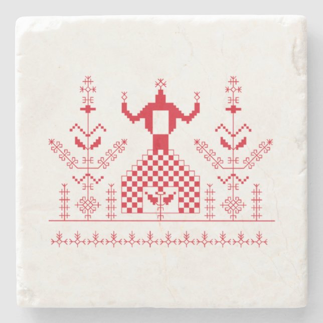 Dessous-de-verre En Pierre Ukrainien Folk Motif plat (Devant)