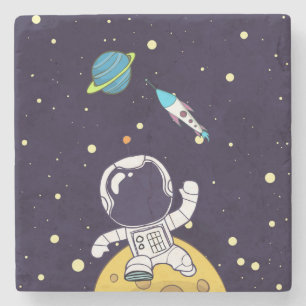 Dessous-de-verre En Pierre Un astronaute spatial explore l'espace extra-atmos