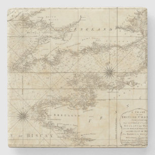 Dessous-de-verre En Pierre Un diagramme de la Manche britannique