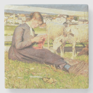 Dessous-de-verre En Pierre Un tricot de fille, 1888 (huile sur la toile)