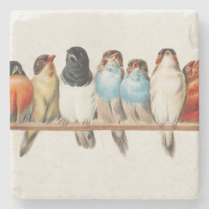 Dessous-de-verre En Pierre Une perche d'oiseaux Illustration de la perche Vin