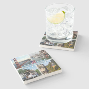 Dessous-de-verre En Pierre US San Francisco - Golden Gate Bridge - Téléphériq