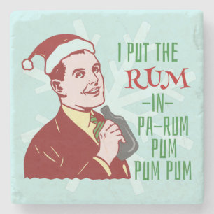 Dessous-de-verre En Pierre Vacances potables de rhum homme drôle de Noël de