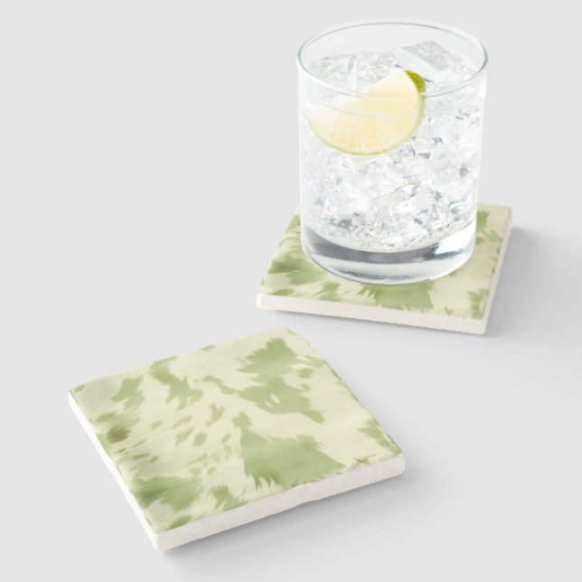 Dessous-de-verre En Pierre Vachette verte (Côté)
