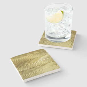 Dessous-de-verre En Pierre VAGUES D'OR PURE Motif + votre texte / photo