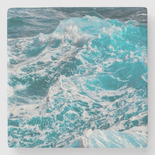 Dessous-de-verre En Pierre Vagues estivales de l'océan bleu