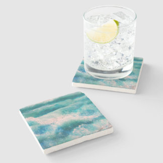 Dessous-de-verre En Pierre Vagues océaniques Abstraites