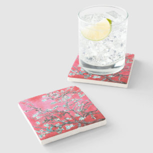 Dessous-de-verre En Pierre Van Gogh Almond Blossoms Rouge bleu