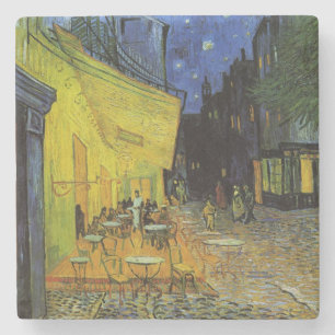 Dessous-de-verre En Pierre Van Gogh; Café Terrasse en soirée