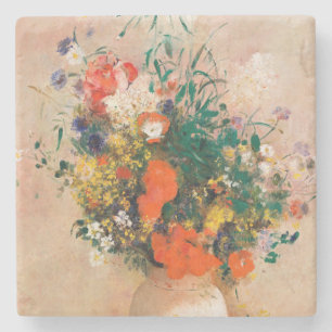 Dessous-de-verre En Pierre Vase des fleurs de Redon Post-impressionniste