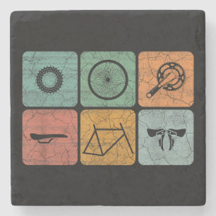 Dessous-de-verre En Pierre Vélo Cyclisme Vintage Pièces de vélo Cadeaux cycli