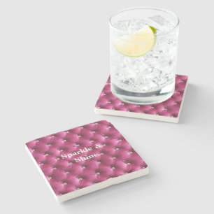 Dessous-de-verre En Pierre Velours Faux Rose Chaud