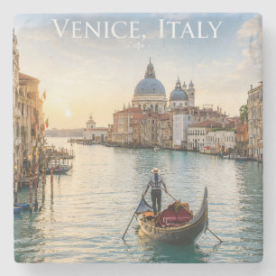 Dessous-de-verre En Pierre Venise Italie Grand Canal Gondole Coucher de solei