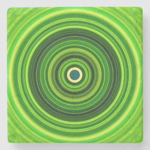 Dessous-de-verre En Pierre Vert géométrique Mandala-25436