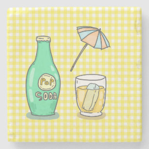 Dessous-de-verre En Pierre Vibes De Soda Pop Summer - Boisson De Cartoon Cute