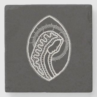 Dessous-de-verre En Pierre Vierge Marie bénie en dentelle blanche sur velours