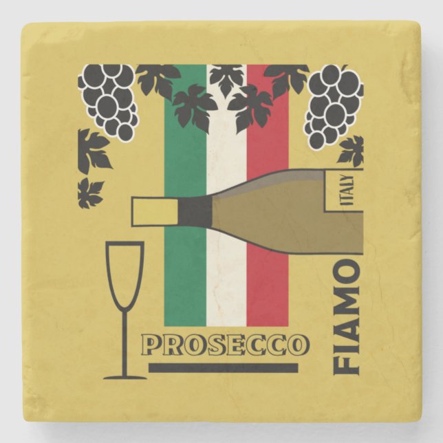 Dessous-de-verre En Pierre Vin pétillant de Prosecco (Devant)