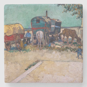 Dessous-de-verre En Pierre Vincent Van Gogh - Caravanes, Camp de Tziganes prè