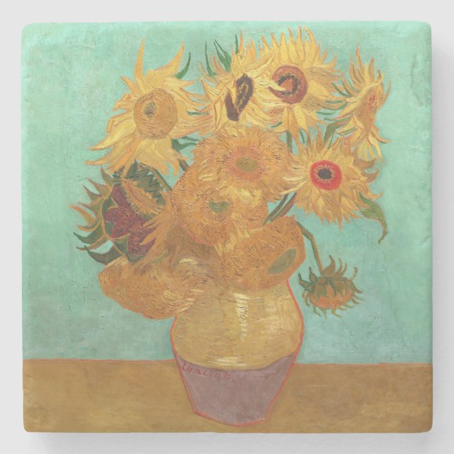 Dessous-de-verre En Pierre Vincent Van Gogh Douze Tournesols Dans Un Vase (Devant)