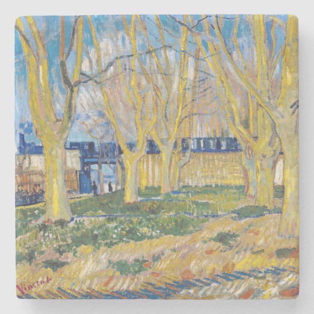 Dessous-de-verre En Pierre Vincent van Gogh - Le Train Bleu (Devant)