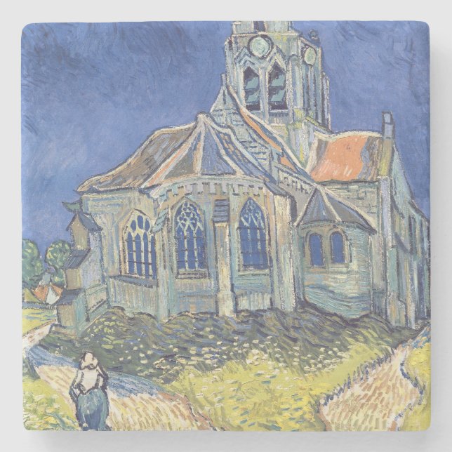 Dessous-de-verre En Pierre Vincent van Gogh | l'église à l'Auvers-sur-Oise (Devant)