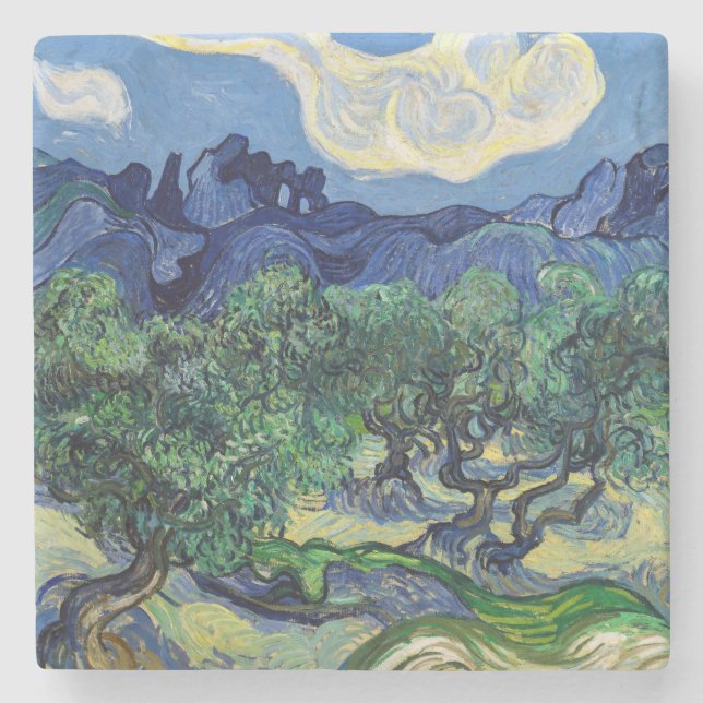 Dessous-de-verre En Pierre Vincent van Gogh - Oliviers aux Alpilles (Devant)