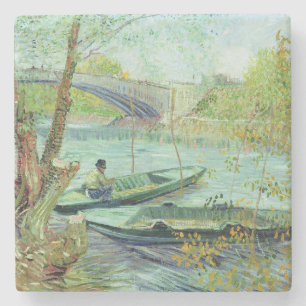Dessous-de-verre En Pierre Vincent van Gogh   pêchant au printemps