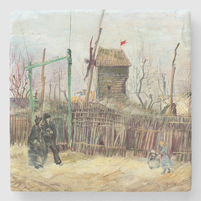 Dessous-de-verre En Pierre Vincent van Gogh - Scène de rue à Montmartre (Devant)