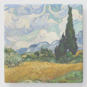 Dessous-de-verre En Pierre Vincent Van Gogh Wheat Field With Cypresses