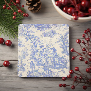 Dessous-de-verre En Pierre Vintage bleu toile de jouy couple imprimé