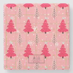 Dessous-de-verre En Pierre Vintage classique Motif-arbre de Noël (4)