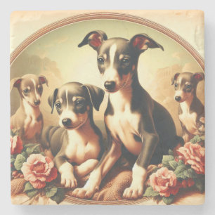 Dessous-de-verre En Pierre Vintage Cute Italien Greyhound Peinture