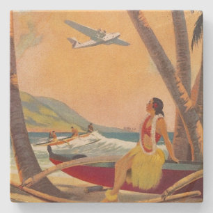 Dessous-de-verre En Pierre Vintage Hawaii Travel
