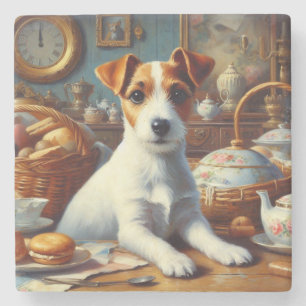 Dessous-de-verre En Pierre Vintage Jack Russell Terrier Peinture