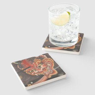 Dessous-de-verre En Pierre Vintage japonais Yokai Oni King Fine Art